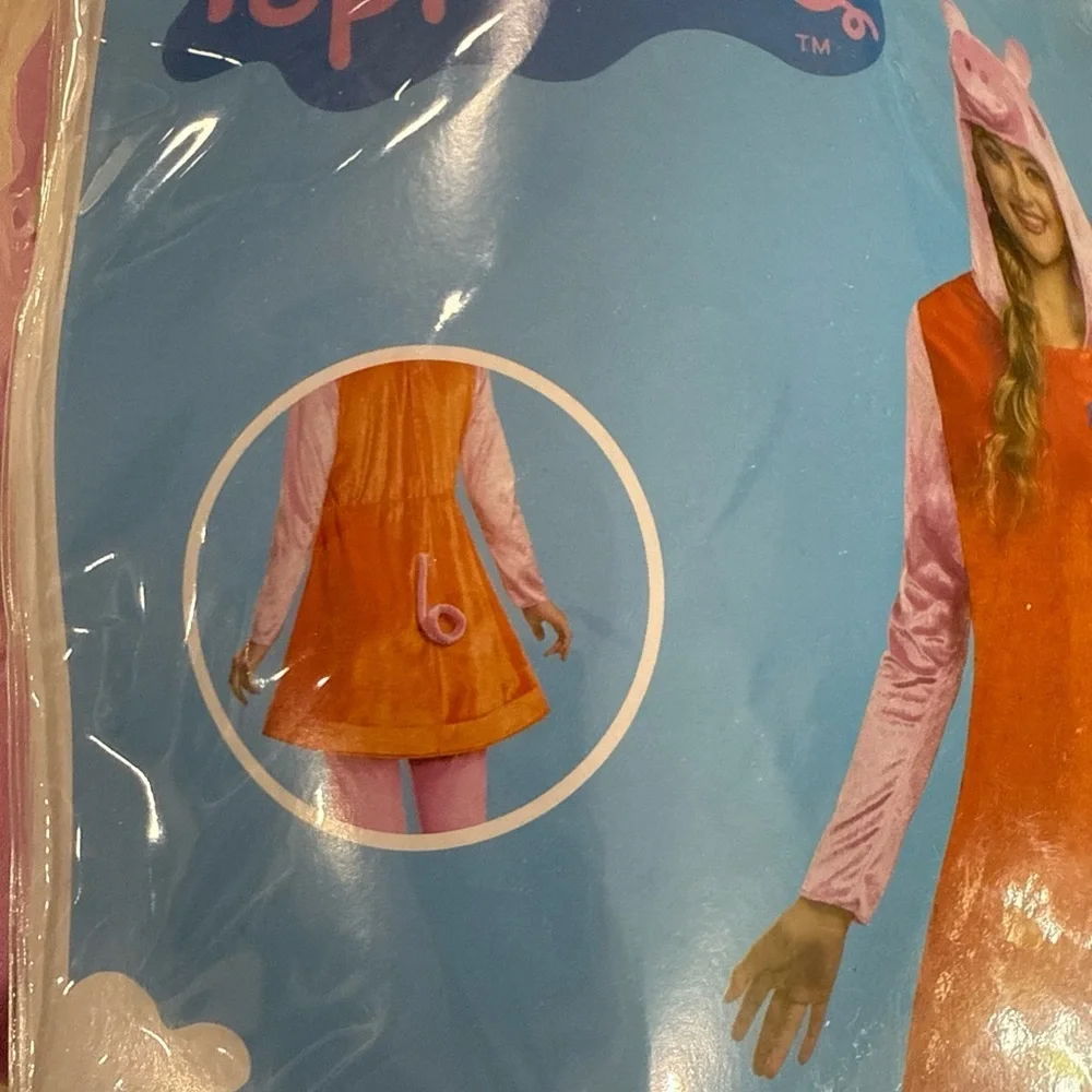 Peppa Pig momma pig Orange and Pink Costume adult large - Picture 4 of 6